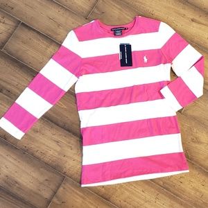 NWT Ralph Lauren Sport Medium pink & white